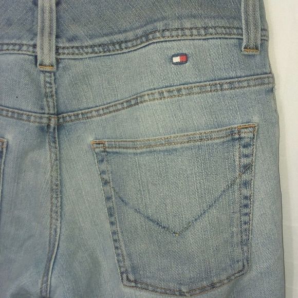 Tommy Hilfiger blue jeans hipster bootcut women's size 12 button waist snap flap - Picture 8 of 16